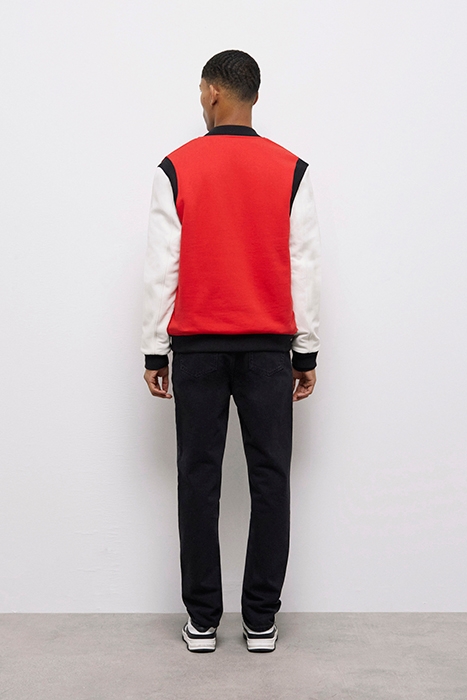 TEDDY AVEC MANCHE EN CUIR ET BRODERIE EN K RED / WHITE 2