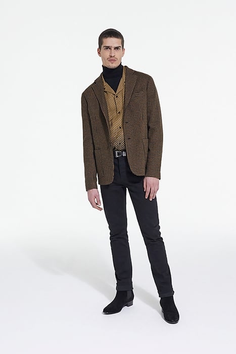 VESTE SEULE MOTIF PIED DE POULE BLACK BROWN 3