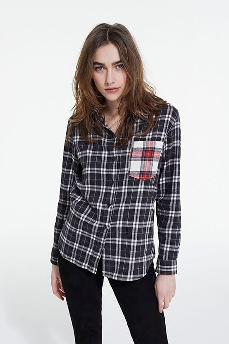 CHEMISE A CARREAUX ET POCHES CONSTRATEES BLACK 1