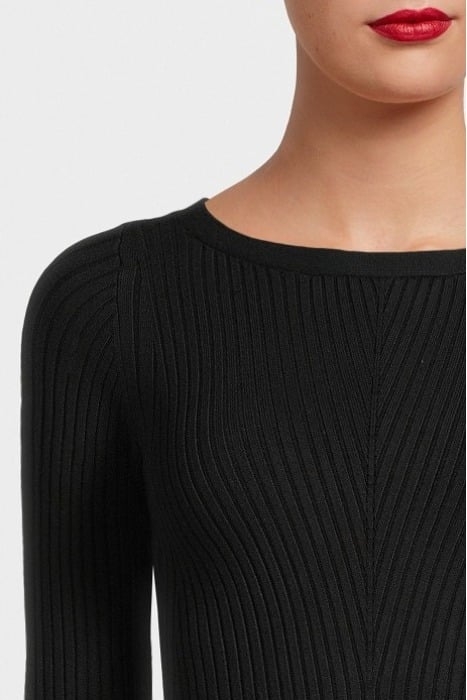 ALICE LS BOAT NECK S JET BLACK A996 4