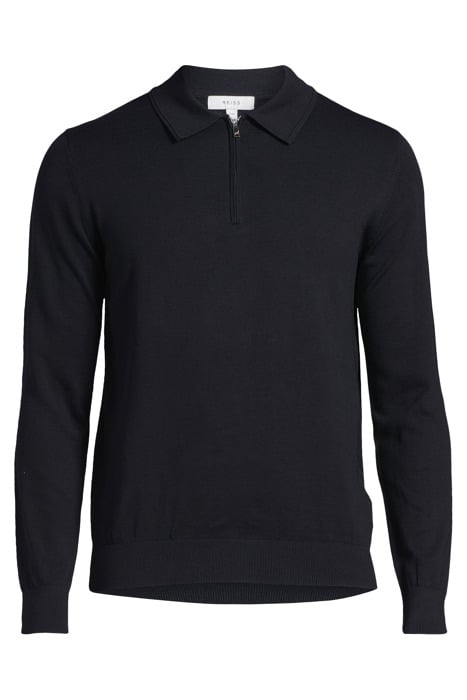 AIDAN HALF ZIP COTTON JUMPER NAVY - OUTLET PRICE 3