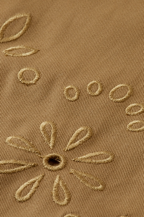 BRODERIE LONGUETTE ORGANIC COTTON MIDI SKIRT COCONUT SHELL 8