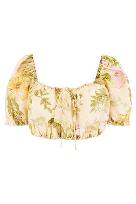 GUESS ECO SS MAYARA PUFF SLV L HEIRLOOM HIBISCUS 5