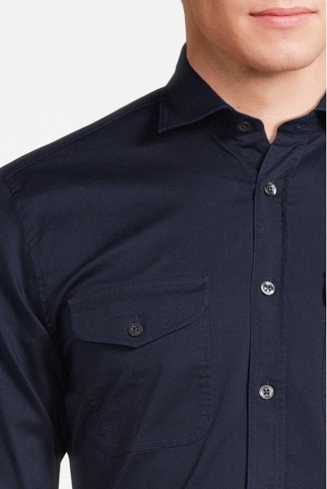 BOSCO STRETCH COTTON TWILL SHIRT NAVY - OUTLET PRICE 4