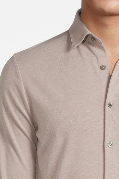 PORTER JERSEY BUTTONED SHIRT STONE MELANGE - OUTLET PRICE 4