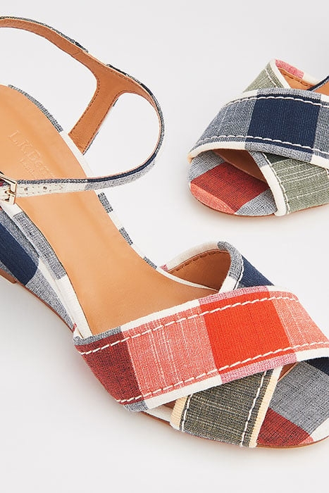 STELLA SUMMER CHECK WEDGE RED MULTI 4