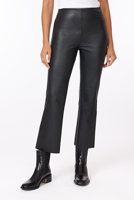 FAUX LEATHER CROP FLARE BLACK 1