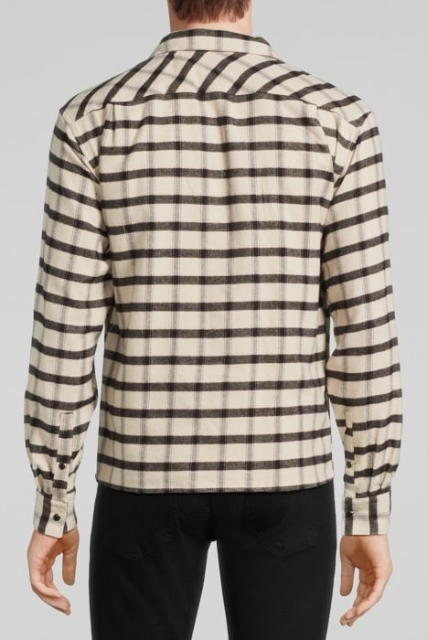 CHEMISE MANCHES LONGUES A CARREAUX BLACK BEIGE 2