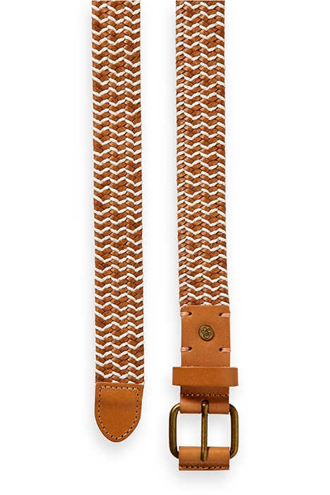 BRAIDED LEATHER AND CORD BELT SAND 4