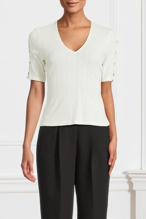 ALLISON TOP SHORT SLEEVE PALE BLOUSE PEARL 1