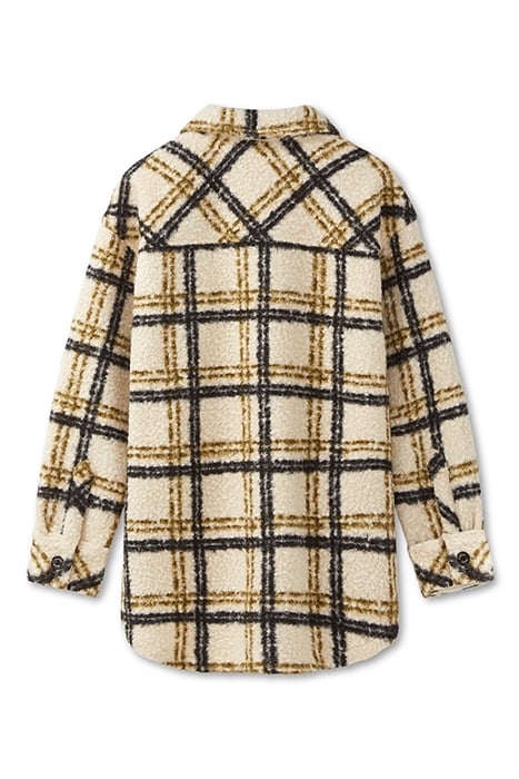 KNIT BOUCLE SHACKET FIR GREEN/BLACK PLAID 4