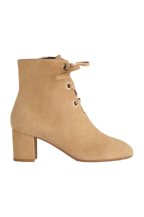 MOLLIE BLOCK HEEL LACE CAMEL 1