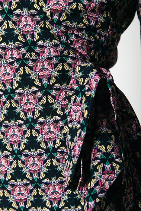 TELSI GRAPHIC FLOWER LONG SLEEVE WRAP DRESS LS CANDY PINK 4