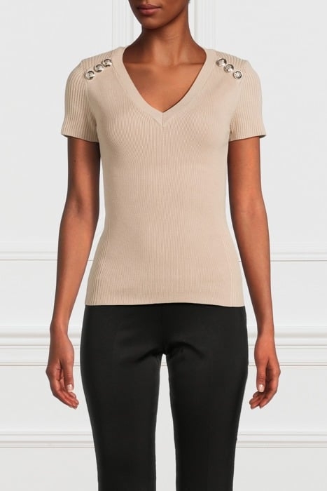 TETI SS VN SWEATER T FAWN TAUPE 1