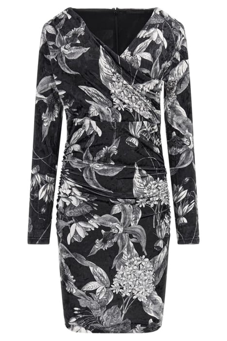LS TESS VELVET DRESS PHANTOM FLORA BLACK 3
