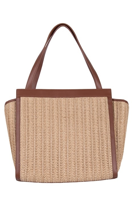 LISA WOVEN TOTE BAG COGNAC 2