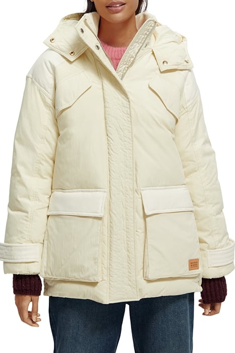 PARKA IN MIXED QUALITIES WITH REPREVE® FILLING AGED WHITE 1