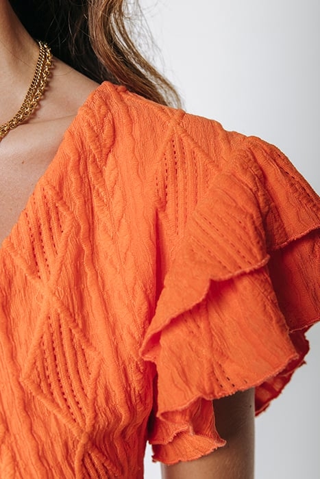 ZORAH BRODERIE DRESS BRIGHT ORANGE 3