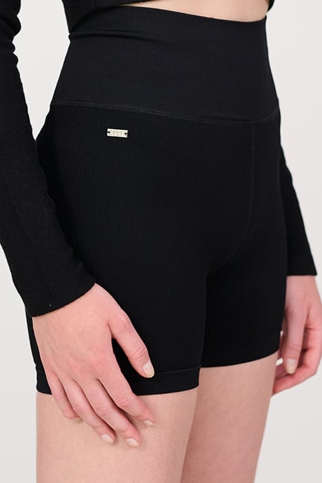 LUNA SCULPT HIGH-WAISTED RIB BIKER SHORT BLACK 2