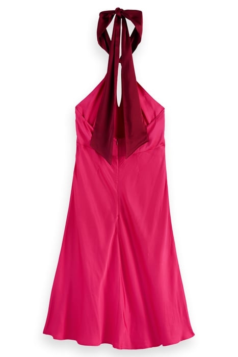 MIDI HALTER DRESS WITH SCARF DETAIL COSMIC PINK 4