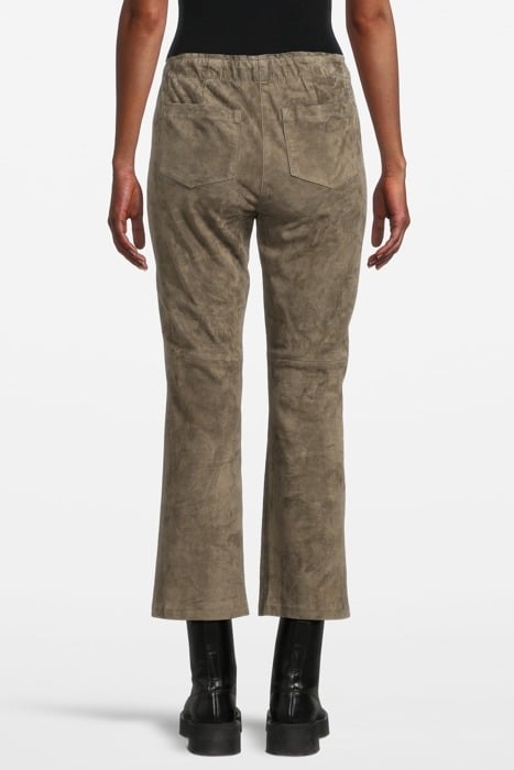 SUEDE BABYFLARE PANTS GREYISH KHAKI 2