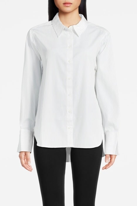 POLLY STRIPE SHIRT SAGE/WHITE - OUTLET PRICE 1
