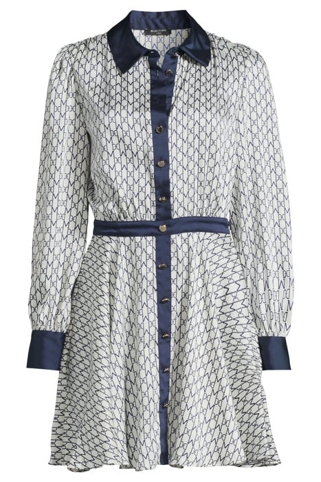 NEW MONOGRAM FLARED PALE PEARL BLUE COMB DRESS SHIRT 3