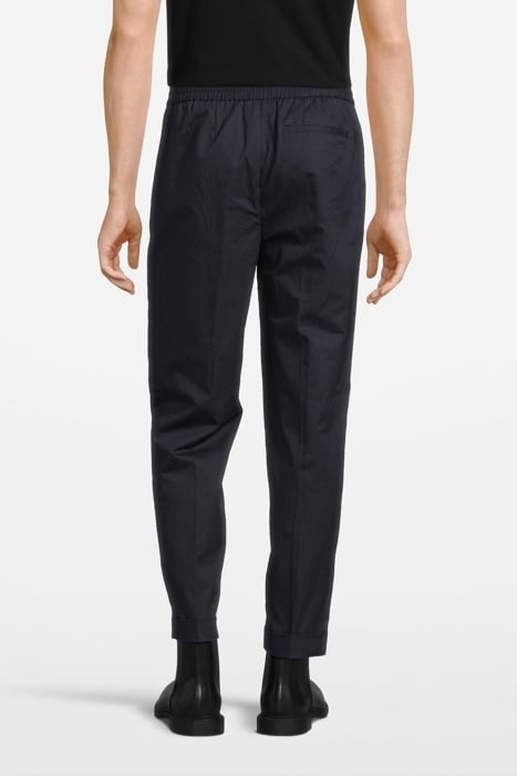 SLIM FIT COTTON-LINEN TROUSERS IN NAVY - OUTLET PRICE 2