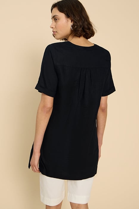 LINA LINEN TUNIC PURE BLACK 2