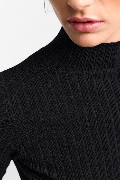 TURTLE NECK RIB KNIT BLACK 3