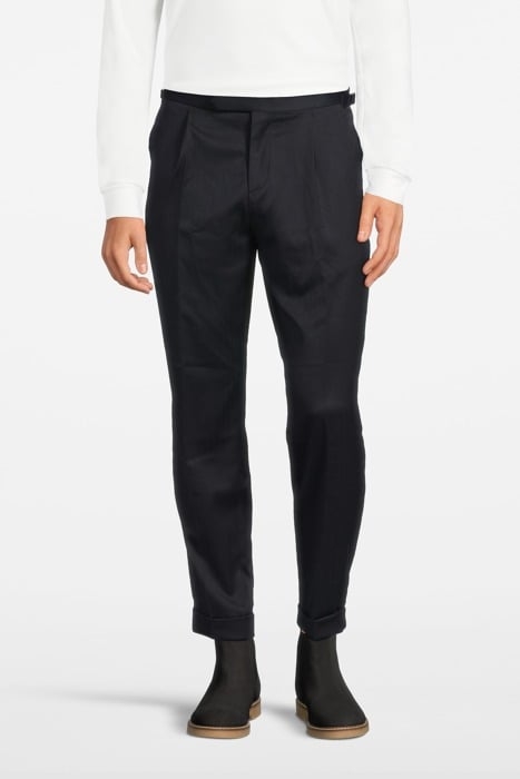 HARVEY WAIST BUCKLE TROUSERS PALE NAVY - OUTLET PRICE 1