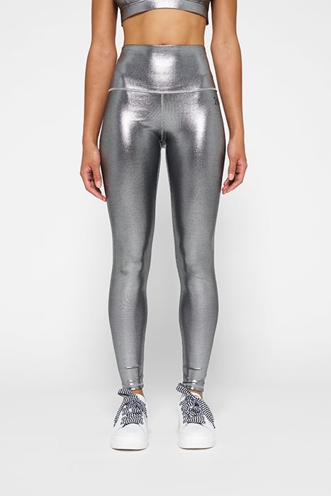 SHINY YOGA LEGGINGS SILVER 1