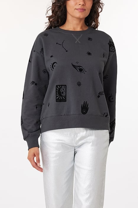 SWEATER WITH FLOCKING CLACK SAND / BLACK 1