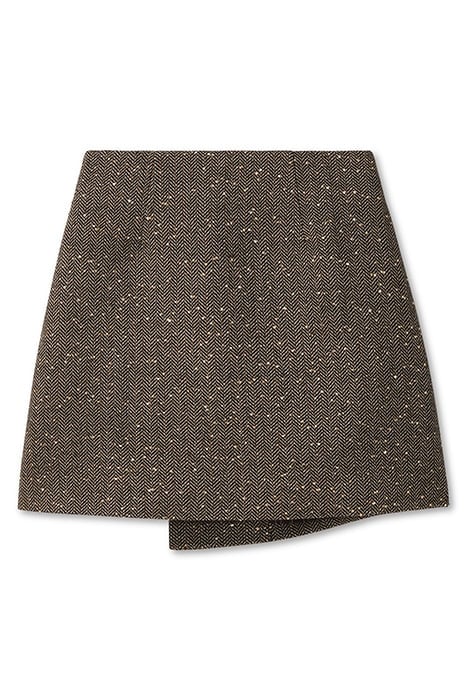 SEQUIN HERRINGBONE SKIRT BLACK W/ GOLD 4