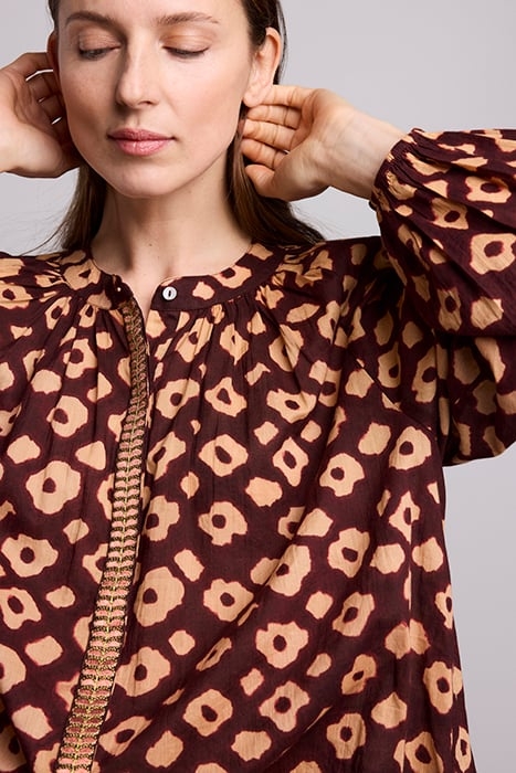 BLOUSE FLOWER MIX RED GRAPE 6