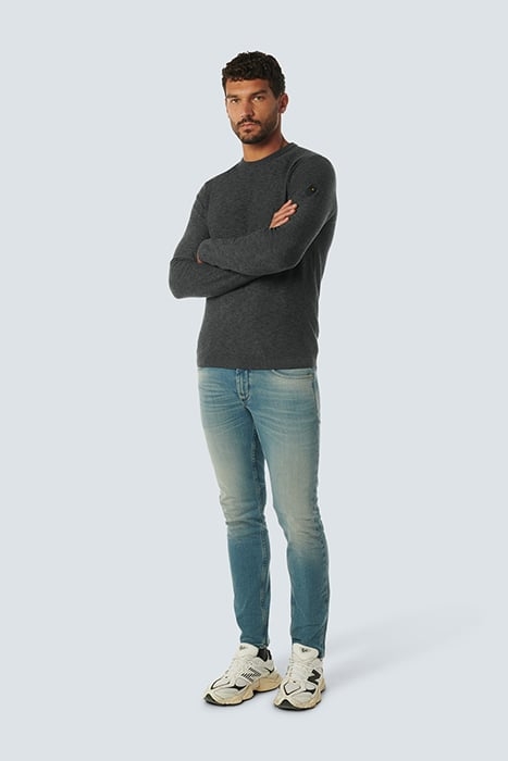 PULLOVER CREWNECK 2 COLOURED MELANGE DARK STEEL 3