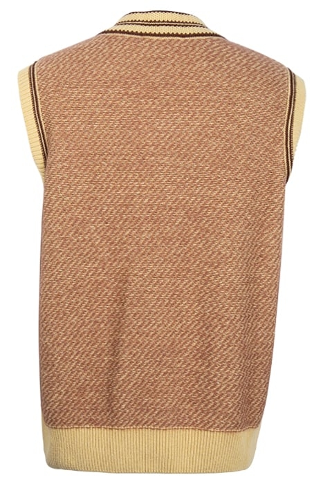 WALES BONNER – CLARINET VEST PALE YELLOW/BROWN 2