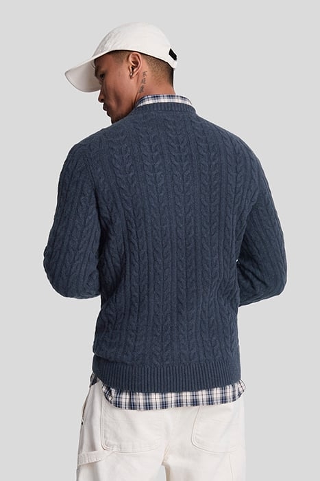 CABLE CREW NECK JUMPER DARK NAVY MARL 2