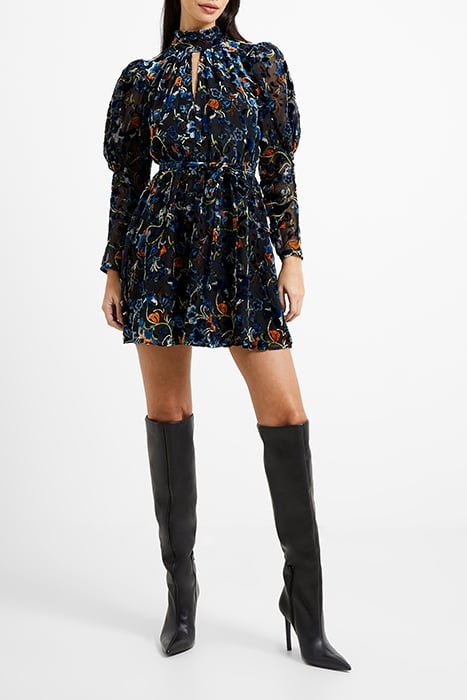 AVERY BURNOUT LS DRESS BLACK 2