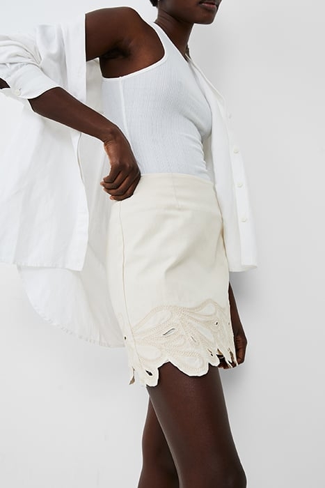 ATEENA TWILL EMBROIDERED SKIRT ECRU 3