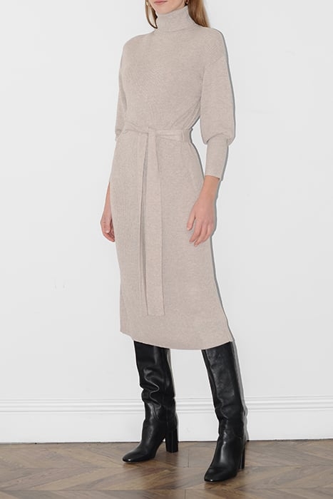 MABYN KNIT LS HIGH NK DRS BROWN 1