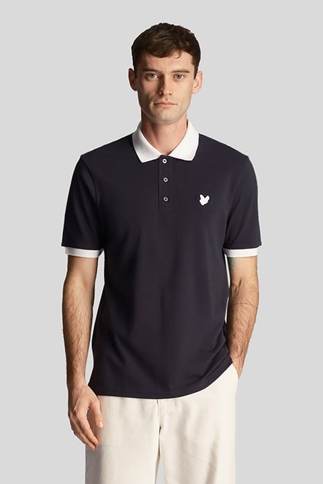 TONAL RINGER POLO SHIRT DARK NAVY/ WHITE 1