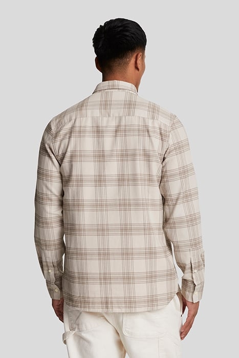 TONAL CHECK FLANNEL SHIRT LIGHT MIST/ HERITAGE TAUPE 2