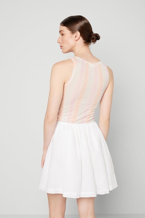 BUTTONED HIGH WAIST TRAPÈZE SKIRT BLANC 2