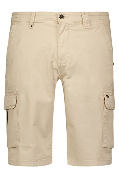 SHORT CARGO GARMENT DYED + STONE WASHED STRETCH CEMENT 4