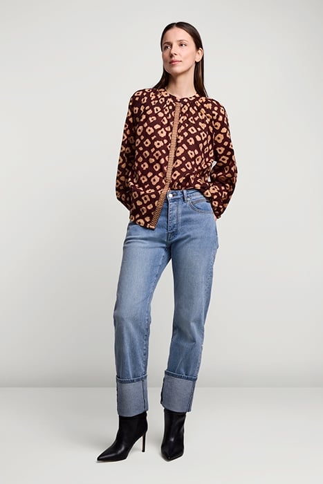 BLOUSE FLOWER MIX RED GRAPE 3