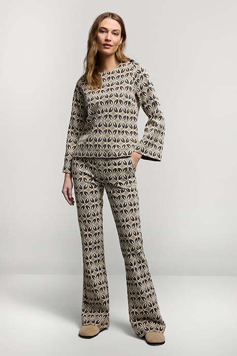 TOP LONG SLEEVE ORNAMENTAL JACQUARD SOFT CAMEL 2