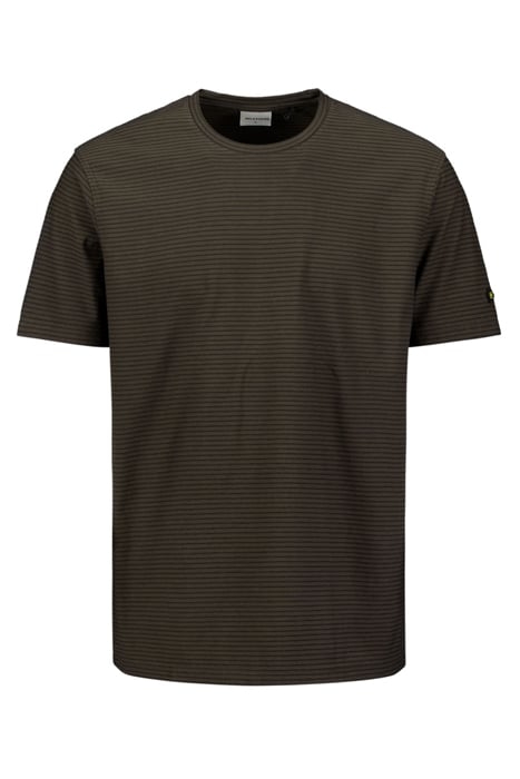 T-SHIRT CREWNECK GARMENT DYED STRIPES GREEN 1