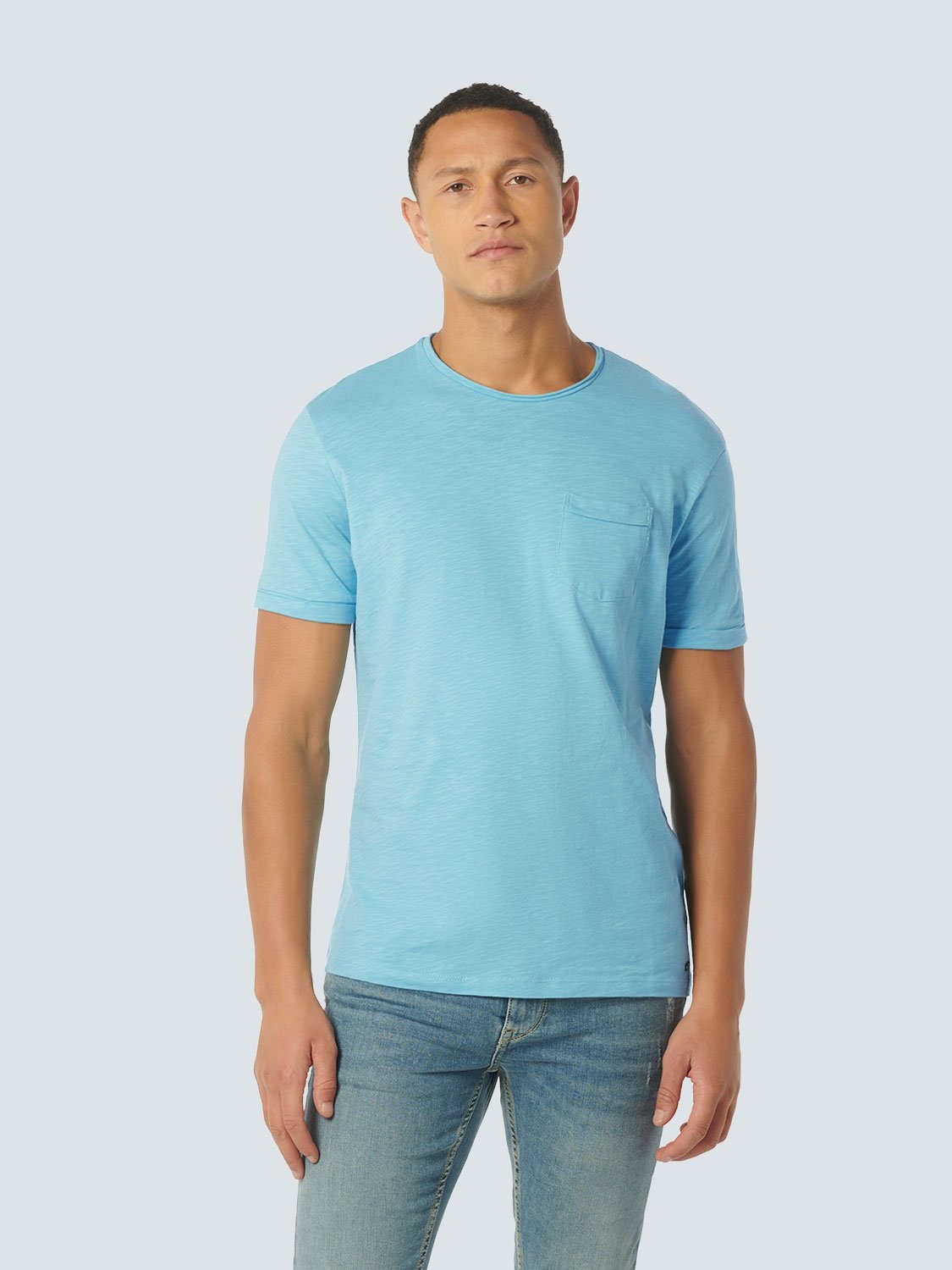 T-SHIRT CREWNECK SLUB AQUA 1