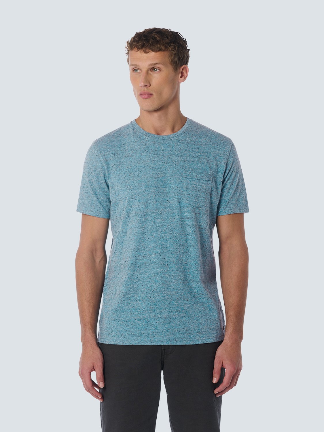 T-SHIRT CREWNECK MULTI COLOURED MELANGE AQUA 1